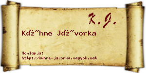 Kühne Jávorka névjegykártya