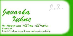 javorka kuhne business card